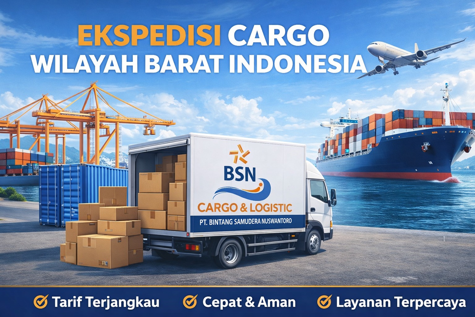 Pengiriman Aman dan Terpercaya Bersama BSN Cargo & Logistik ke Wilayah Barat Indonesia